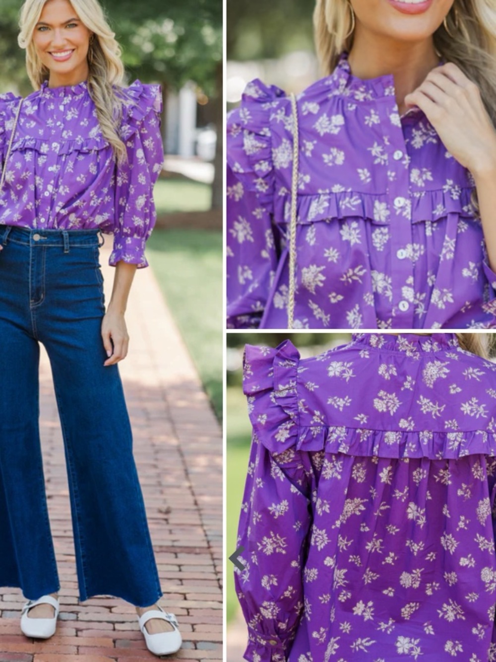 Pinch Floral/Paisley Ruffle Blouse - Picture 13 of 13